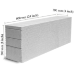 100x200x600 mm NXTBLOC AAC Fly Ash Block (4"x8"x24") - Image 2